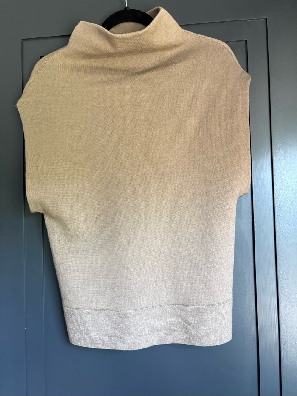 club Monaco Taupe Turtleneck Sleeveless Knit Top